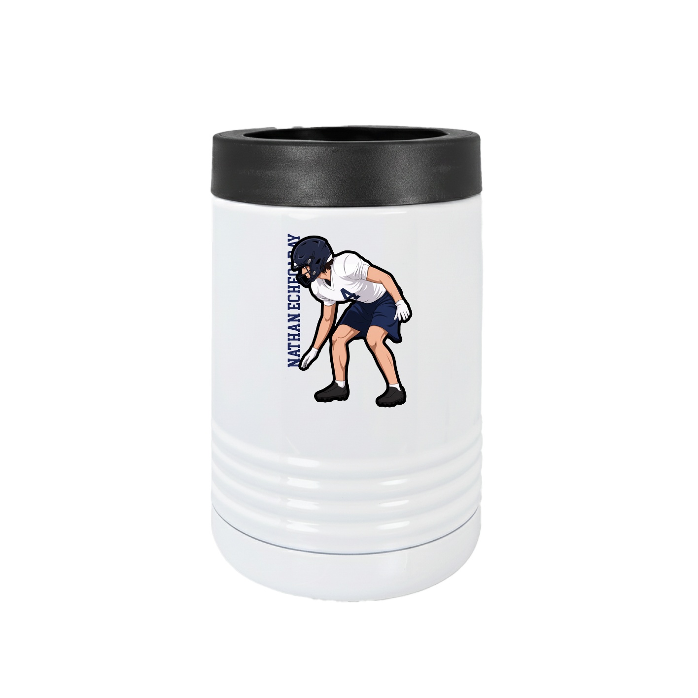 Beverage Holder — Name Vertical in White