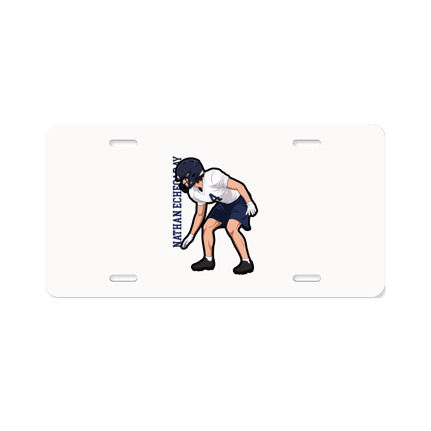 License Plate — Name Vertical in Classic