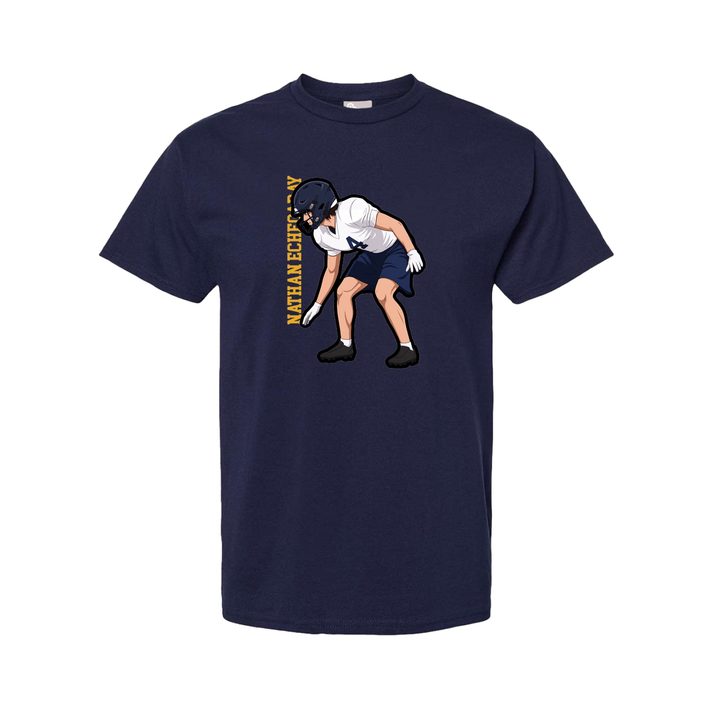Youth Tee — Name Vertical in Navy