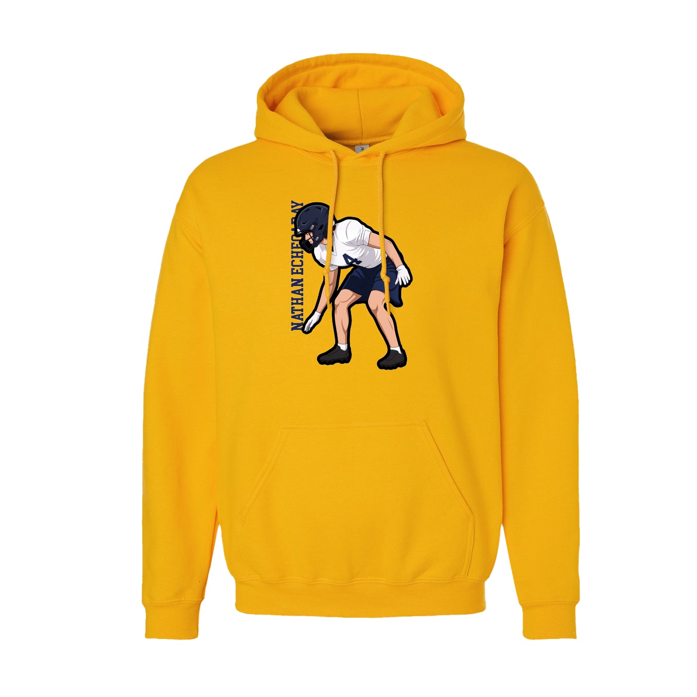 Youth Hoodie — Name Vertical in Gold