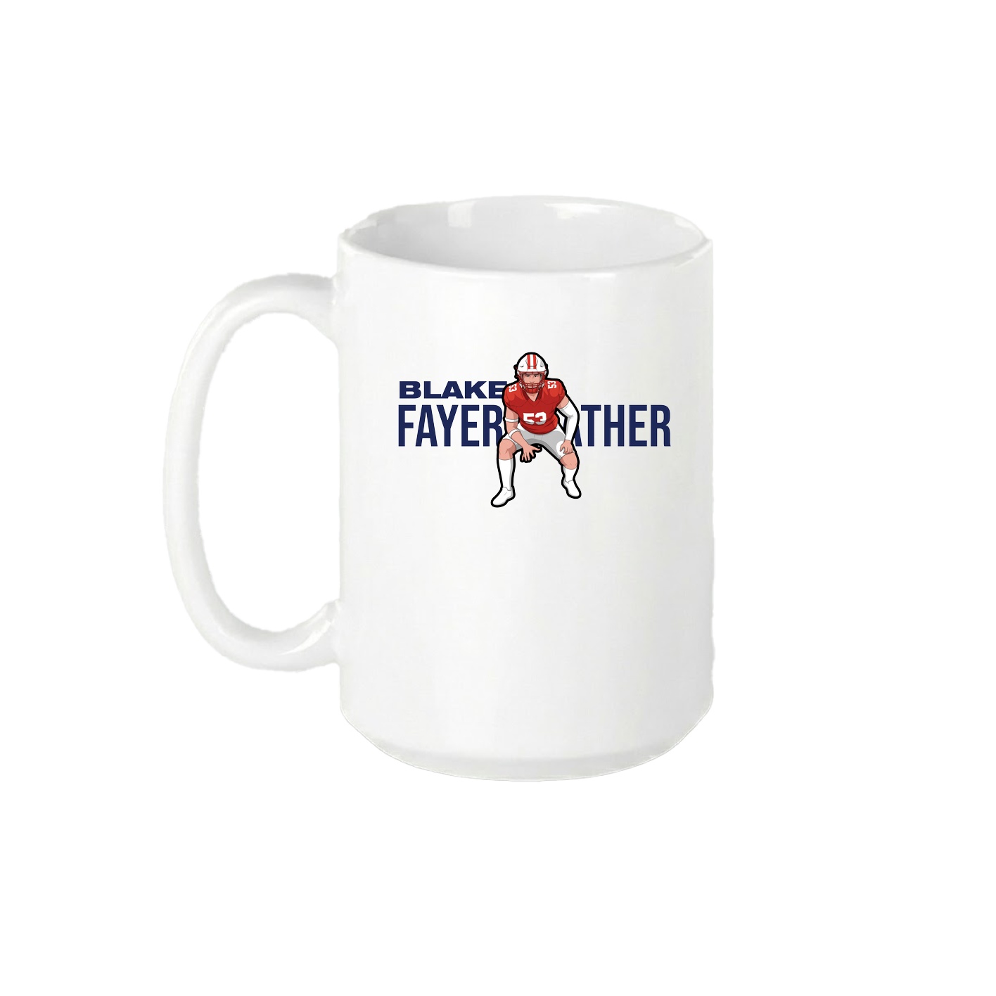 15oz Coffee Mug — Player Name in White
