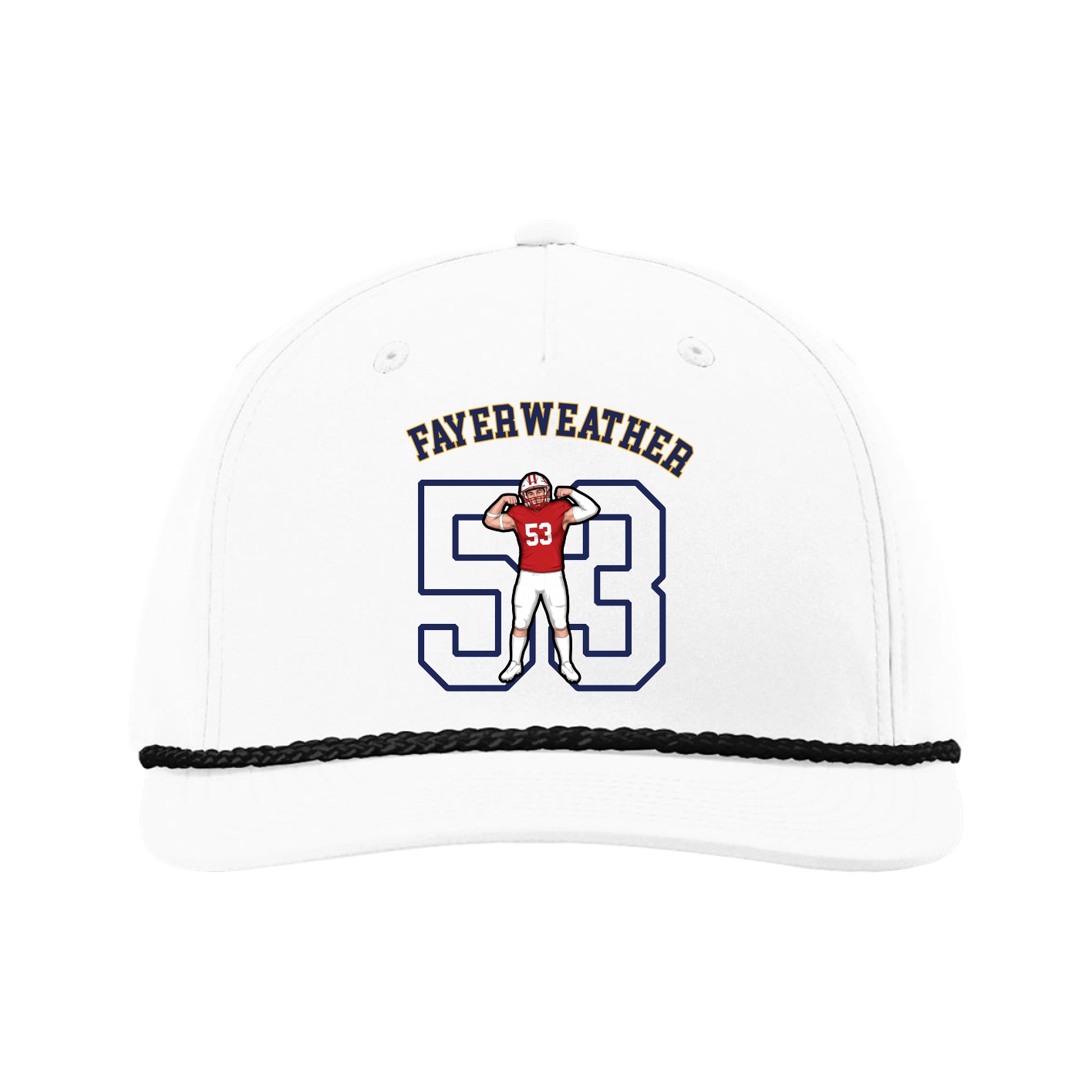 Five-Panel Classic Rope Cap — Shirsey Arch in White