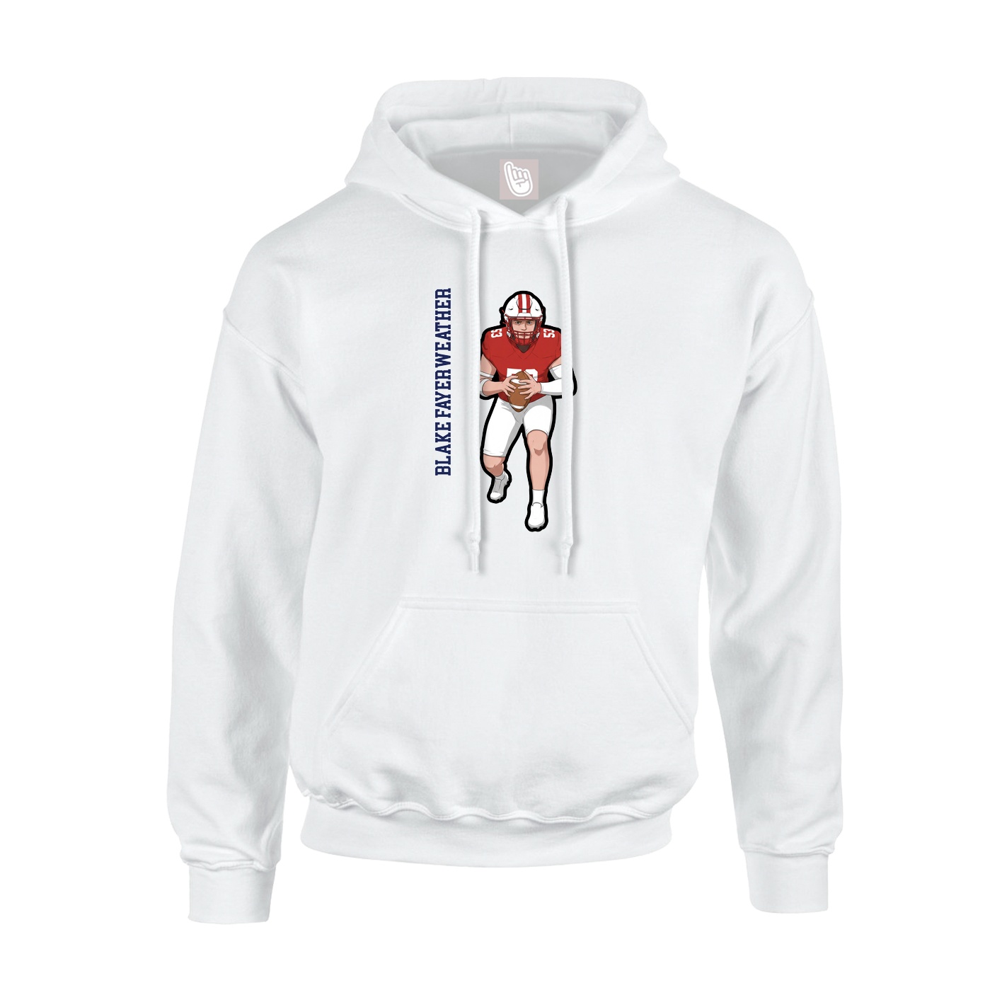 Youth Hoodie — Name Vertical in White