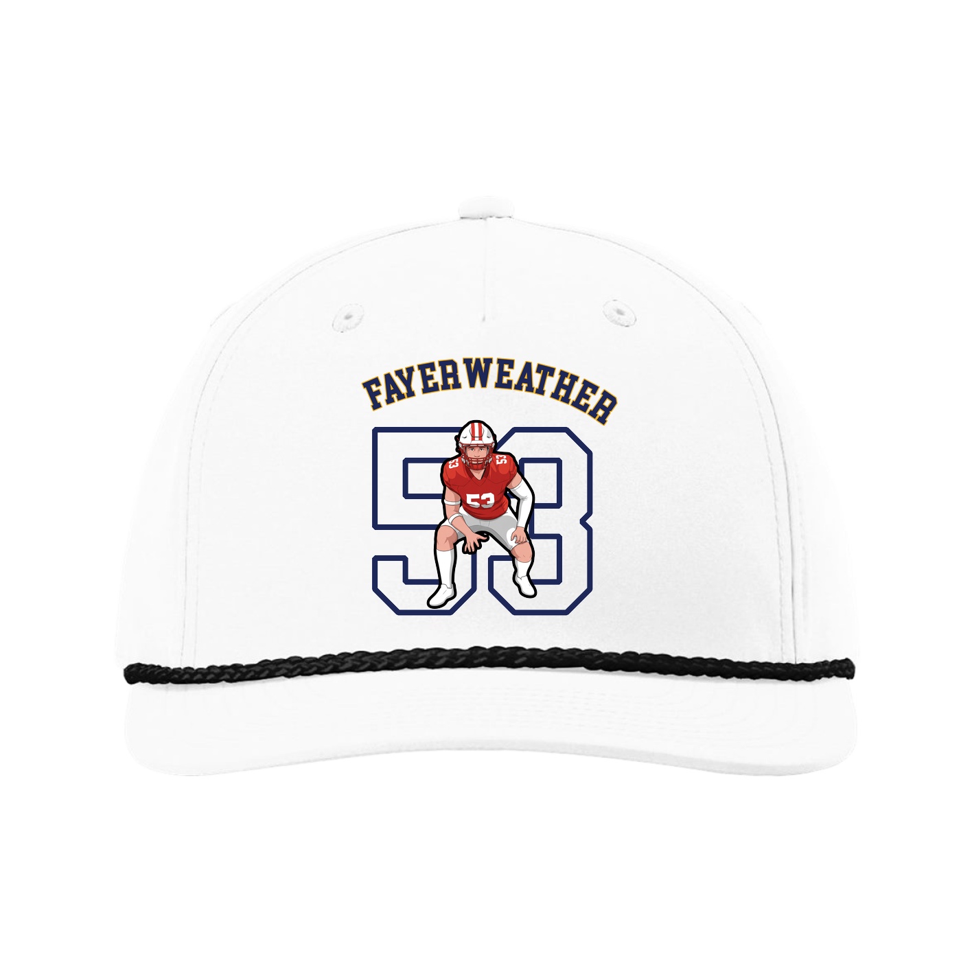 Five-Panel Classic Rope Cap — Shirsey Arch in White