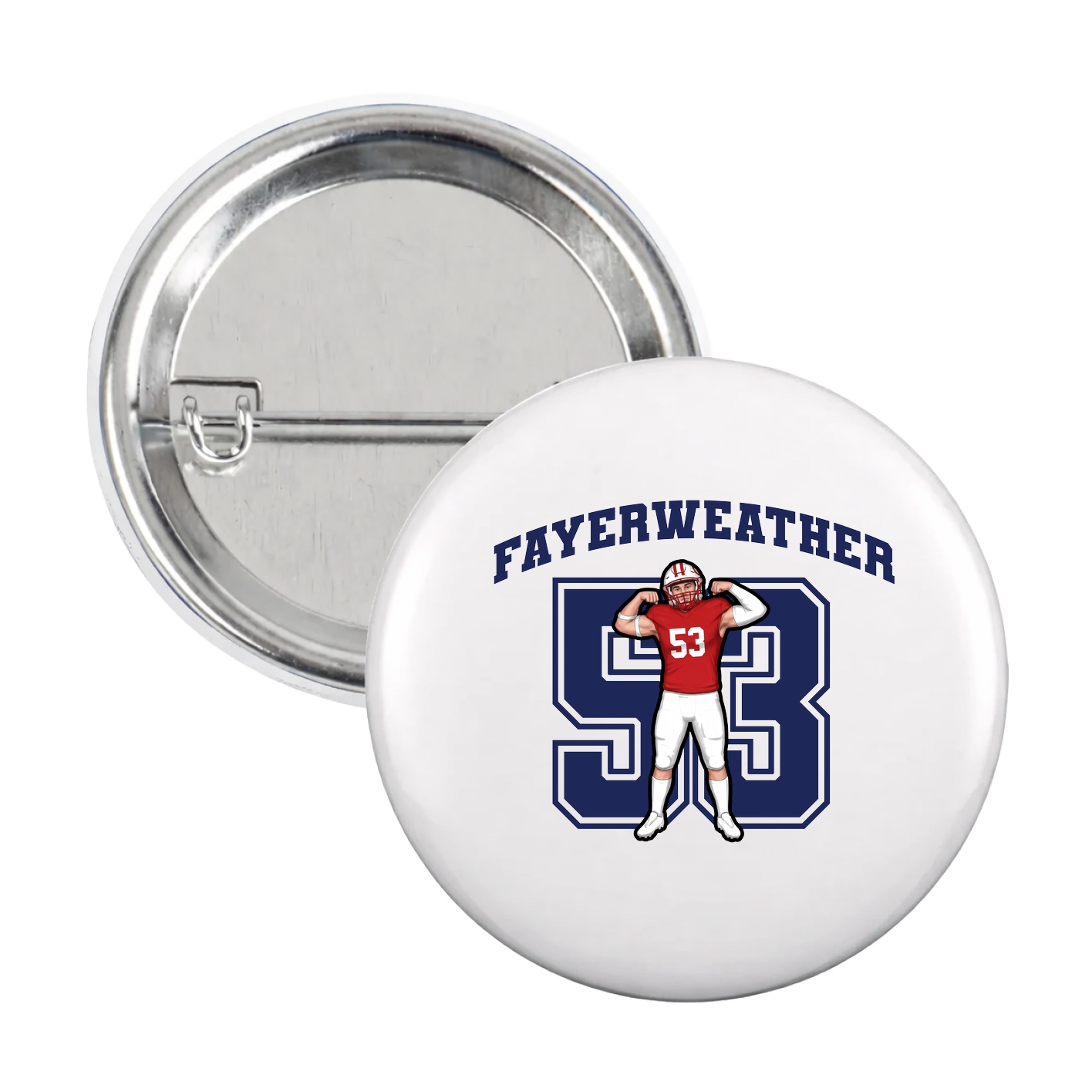 Game Day Button — Number in White