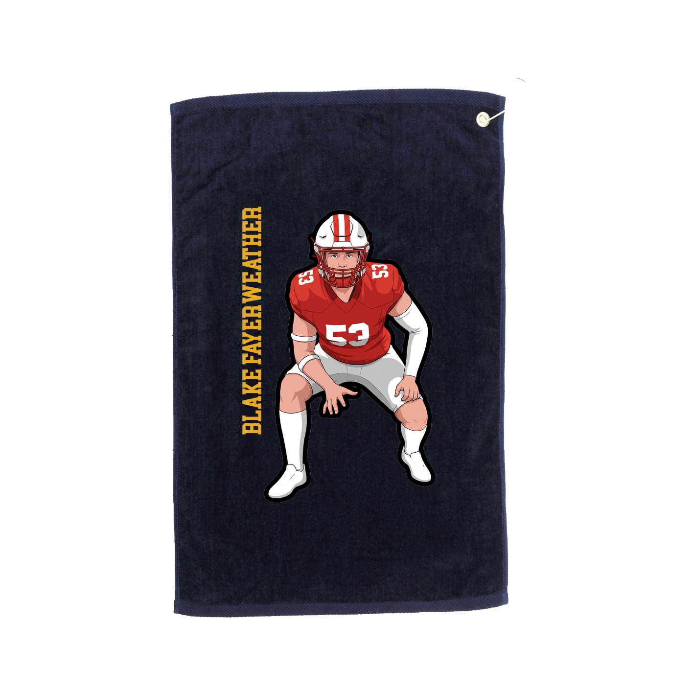 Golf Towel — Name Vertical in Navy
