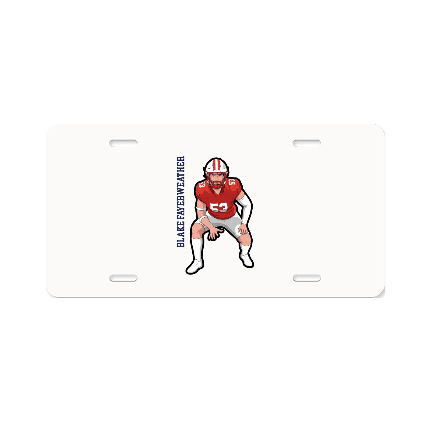 License Plate — Name Vertical in Classic