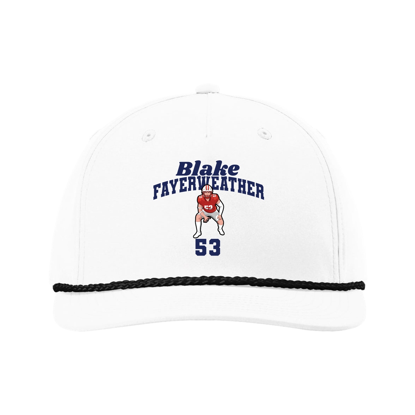 Five-Panel Classic Rope Cap — Signature Arch in White