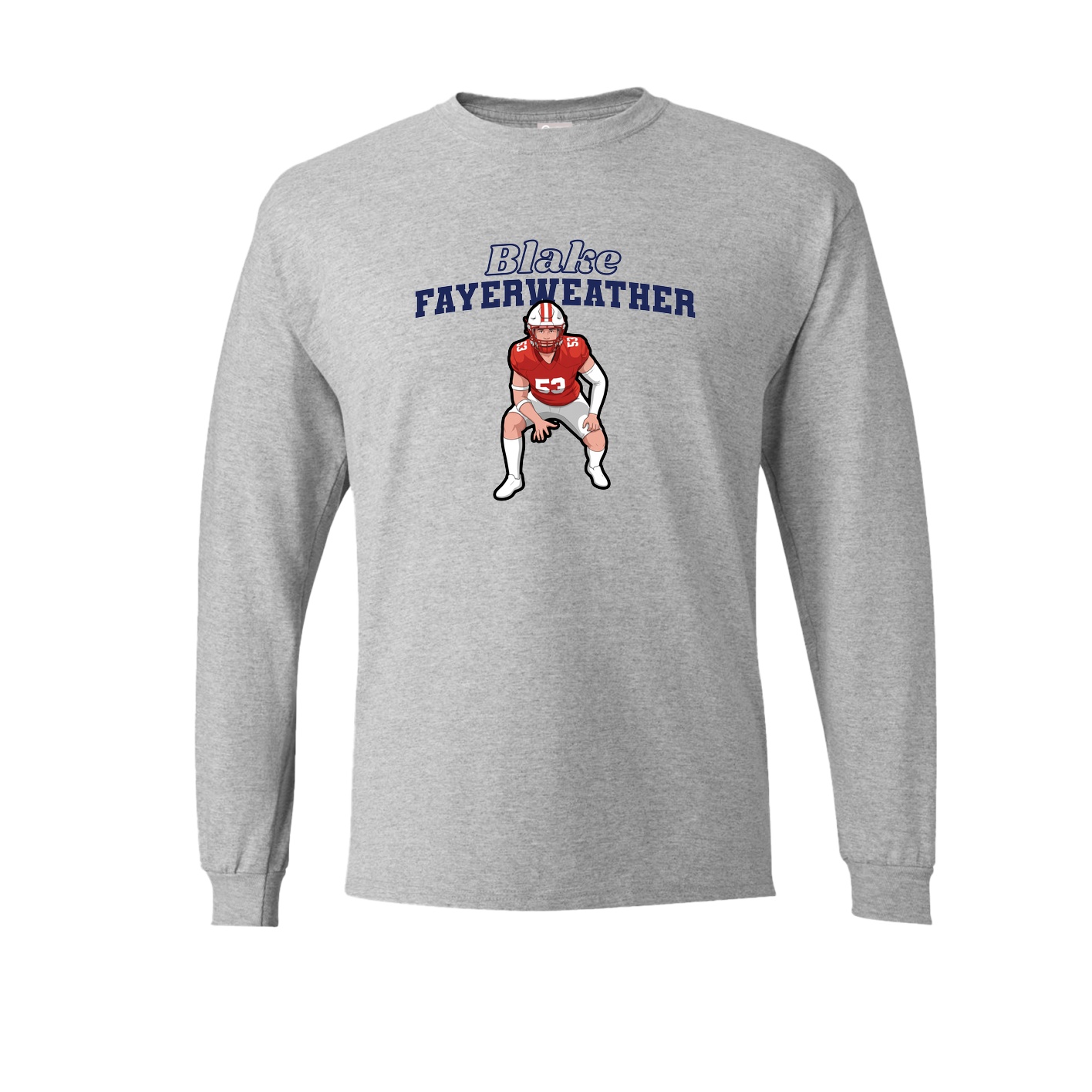 Long Sleeve Tee — Name Arch in Grey