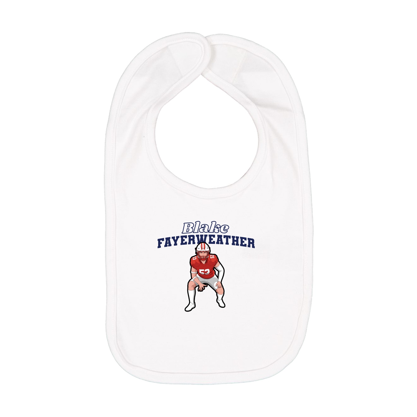 Infant Bib — Name Arch in White