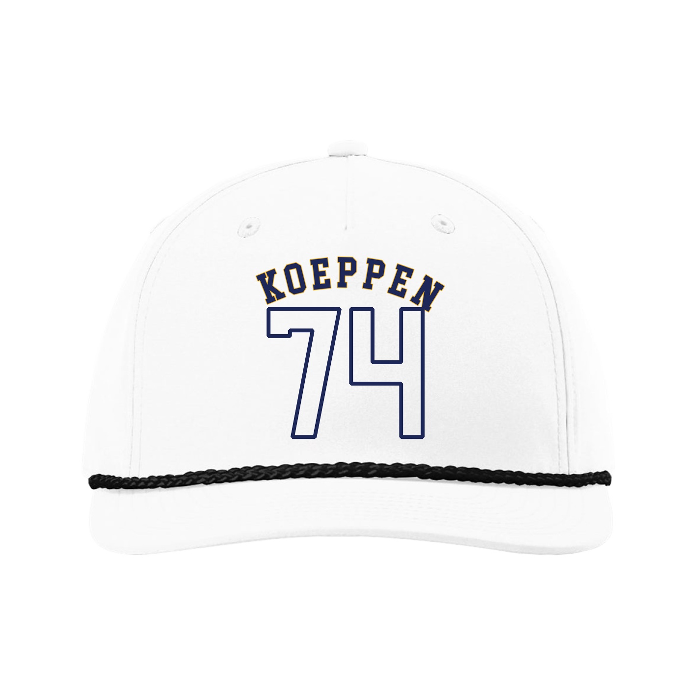 Five-Panel Classic Rope Cap — Shirsey Arch in White