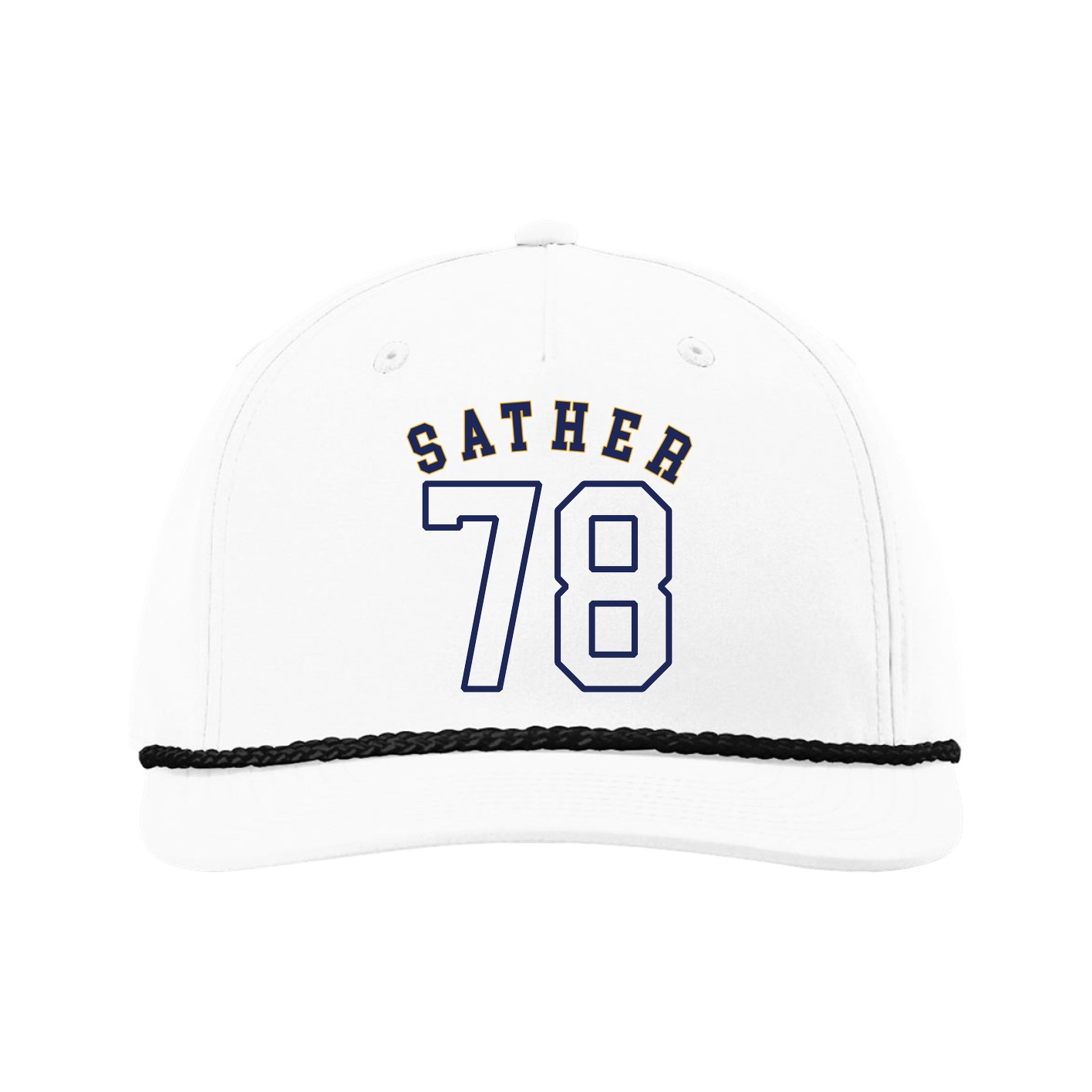 Five-Panel Classic Rope Cap — Shirsey Arch in White