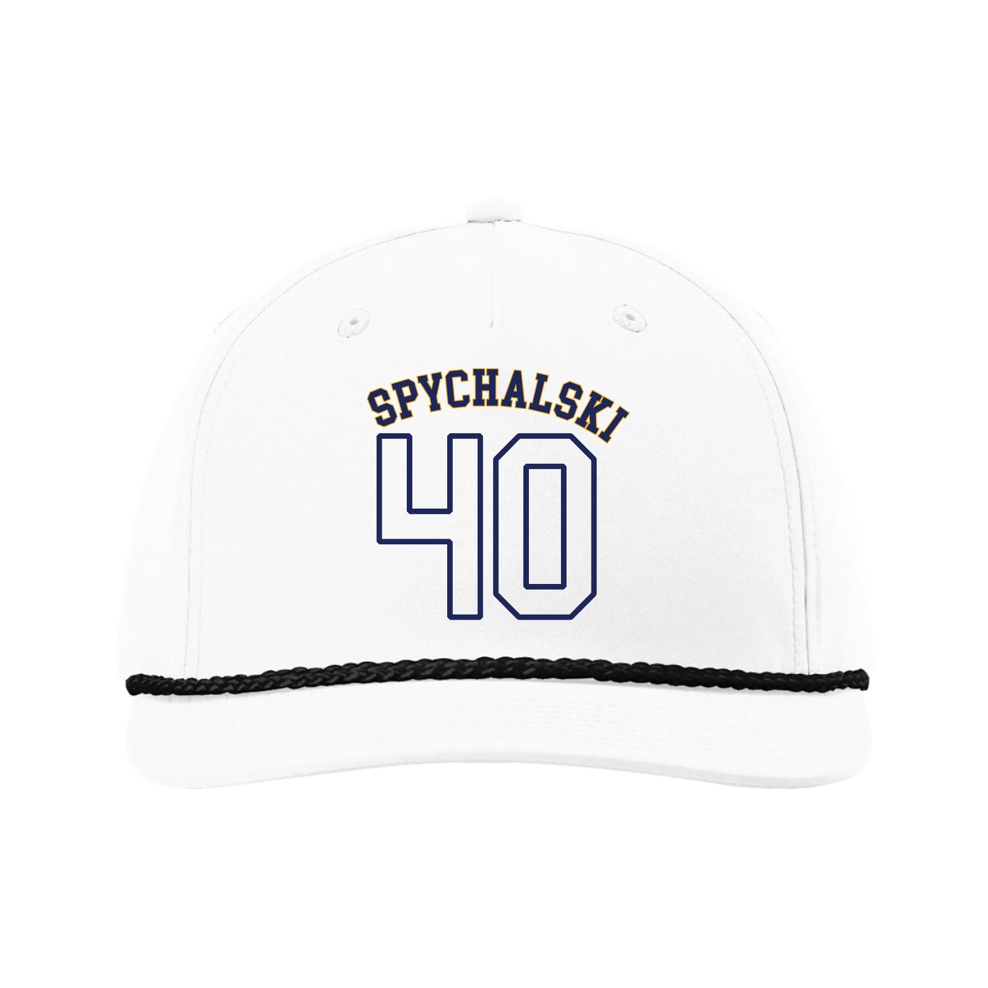 Five-Panel Classic Rope Cap — Shirsey Arch in White