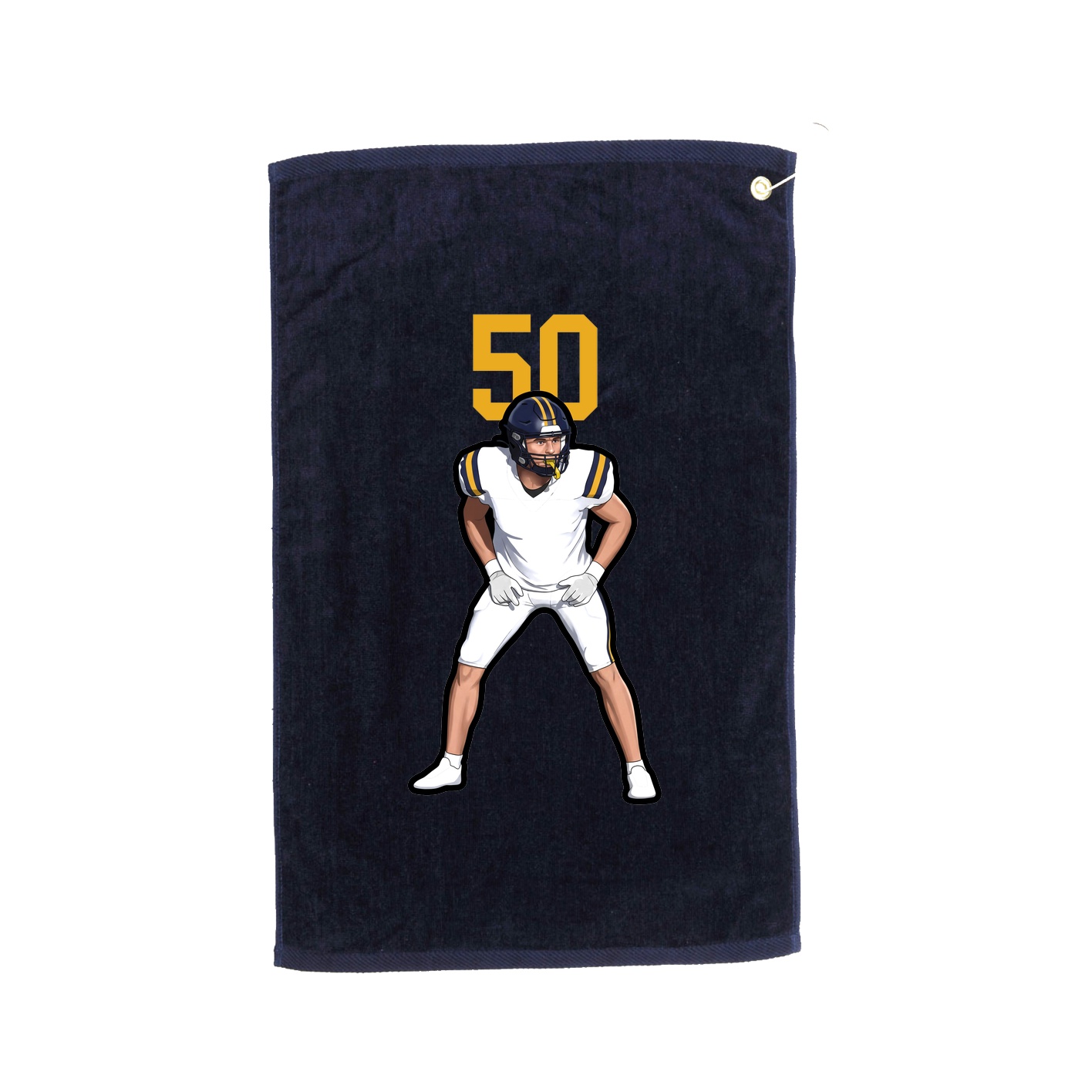 Golf Towel — Number Top in Navy