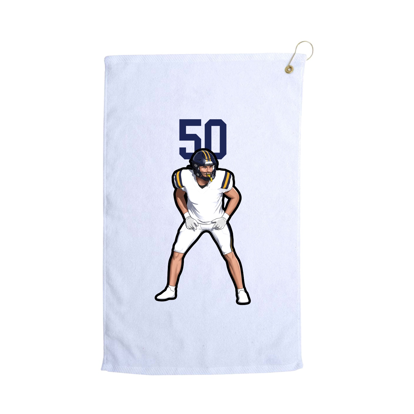 Golf Towel — Number Top in White