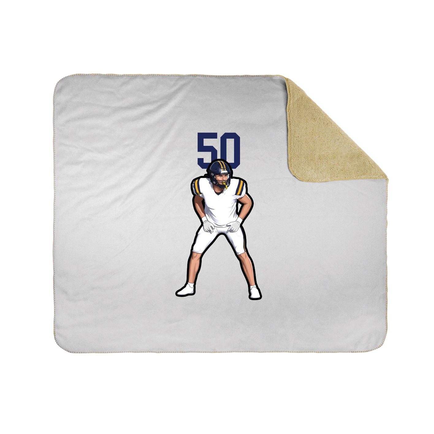 Throw Blanket — Number Top in White