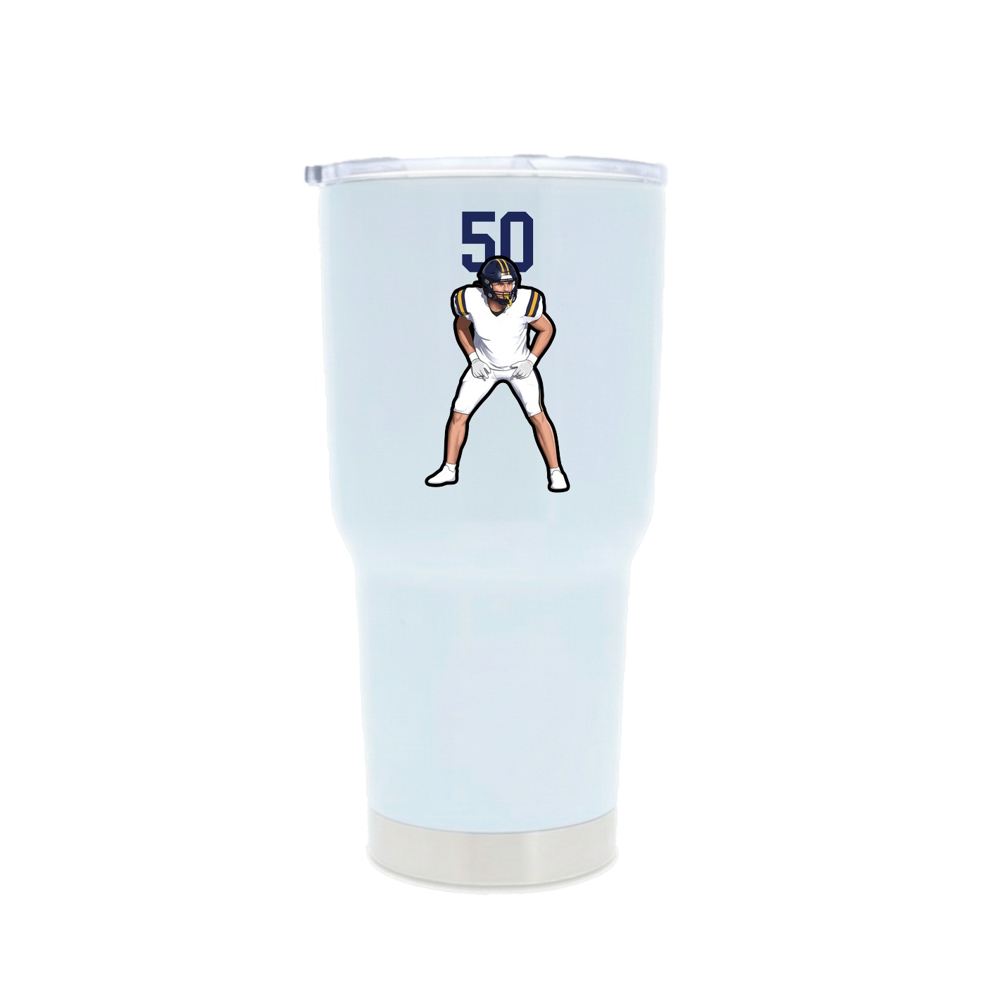 30oz Stainless Steel Tumbler — Number Top in White