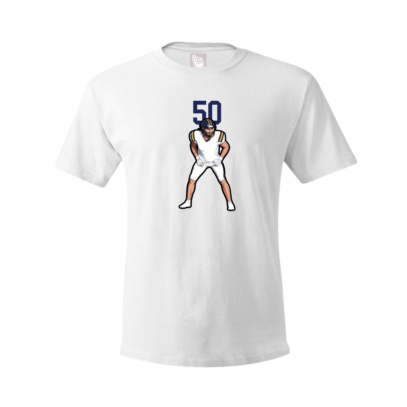 Youth Tee — Number Top in White