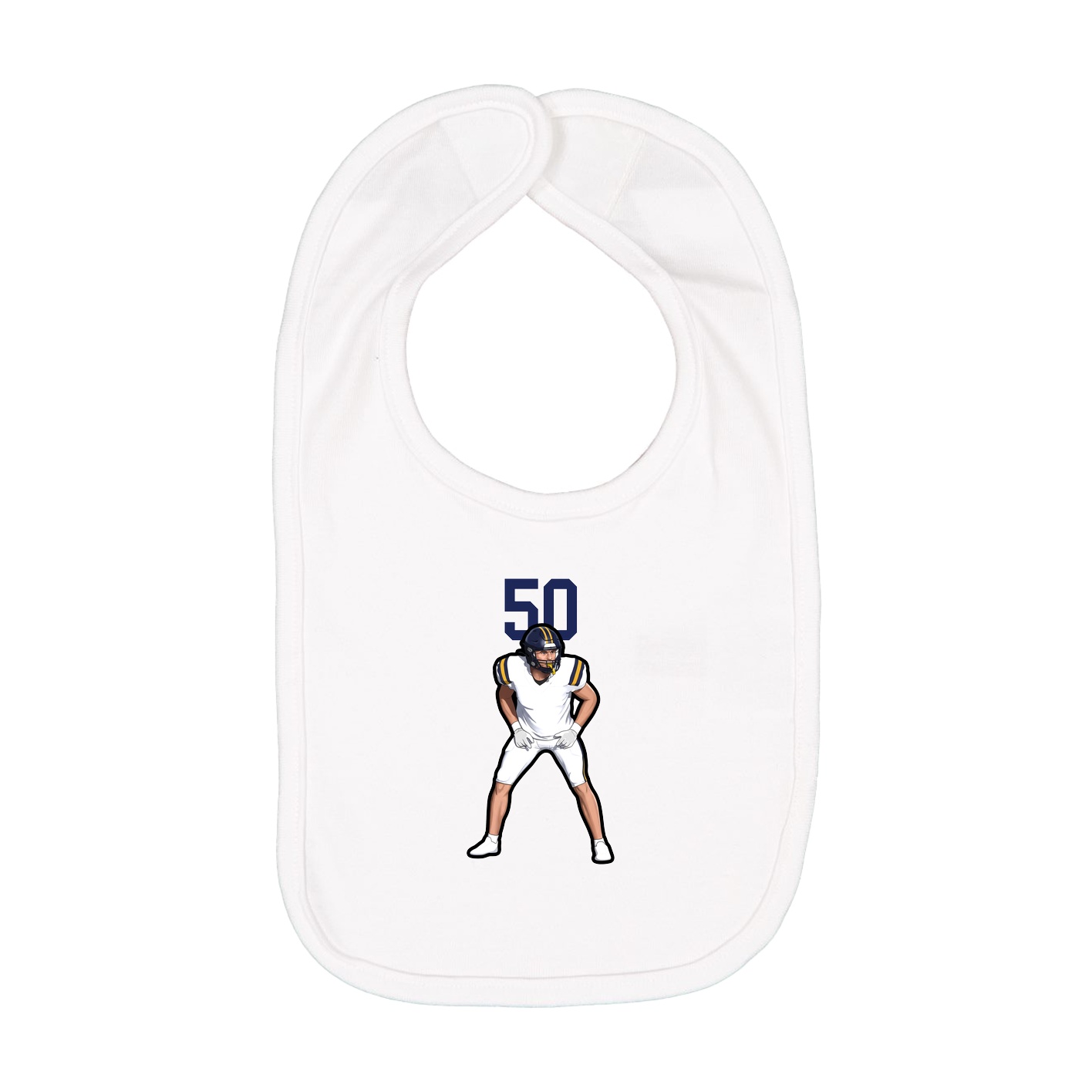 Infant Bib — Number Top in White