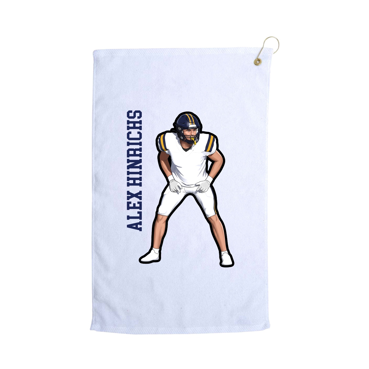 Golf Towel — Name Vertical in White