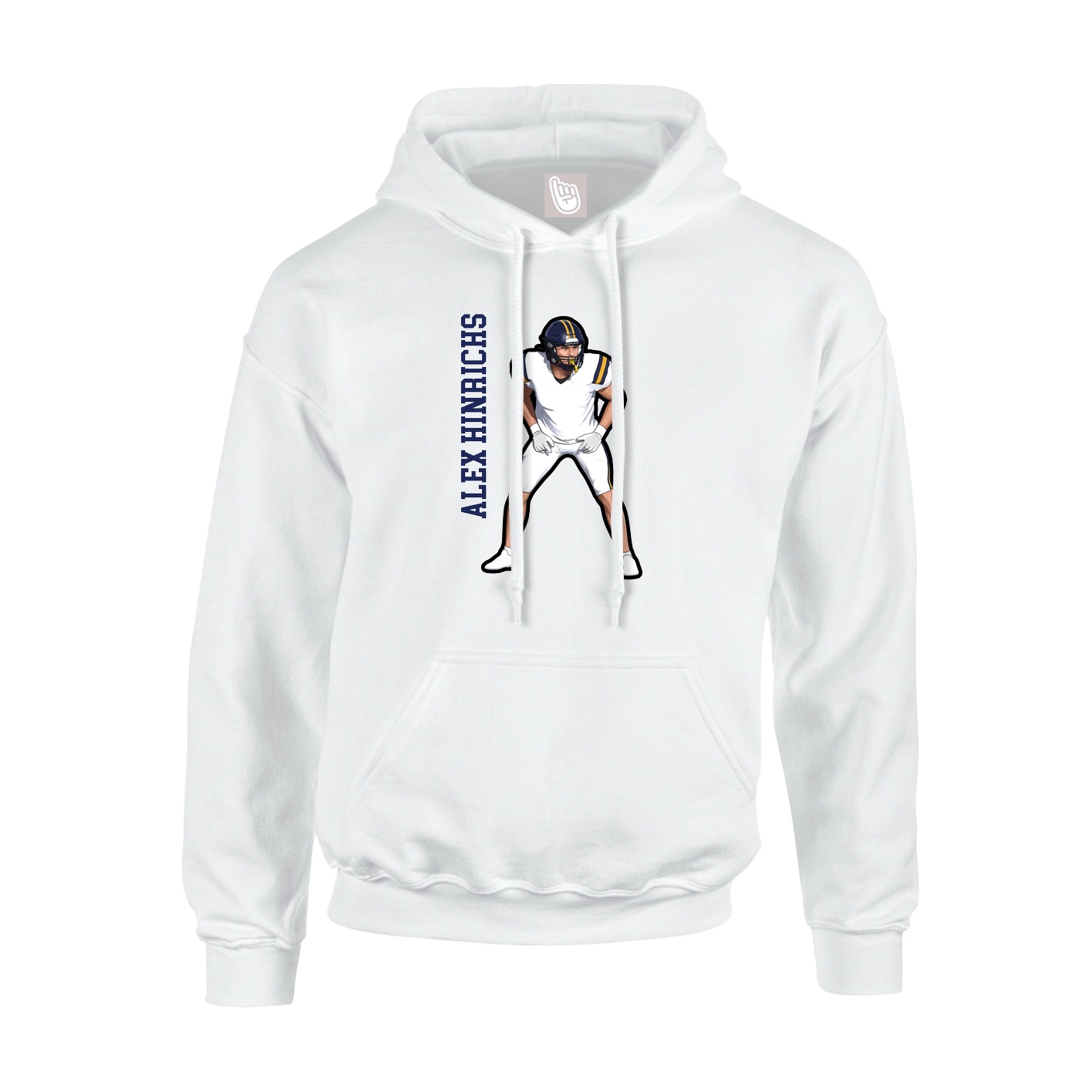 Hoodie — Name Vertical in White