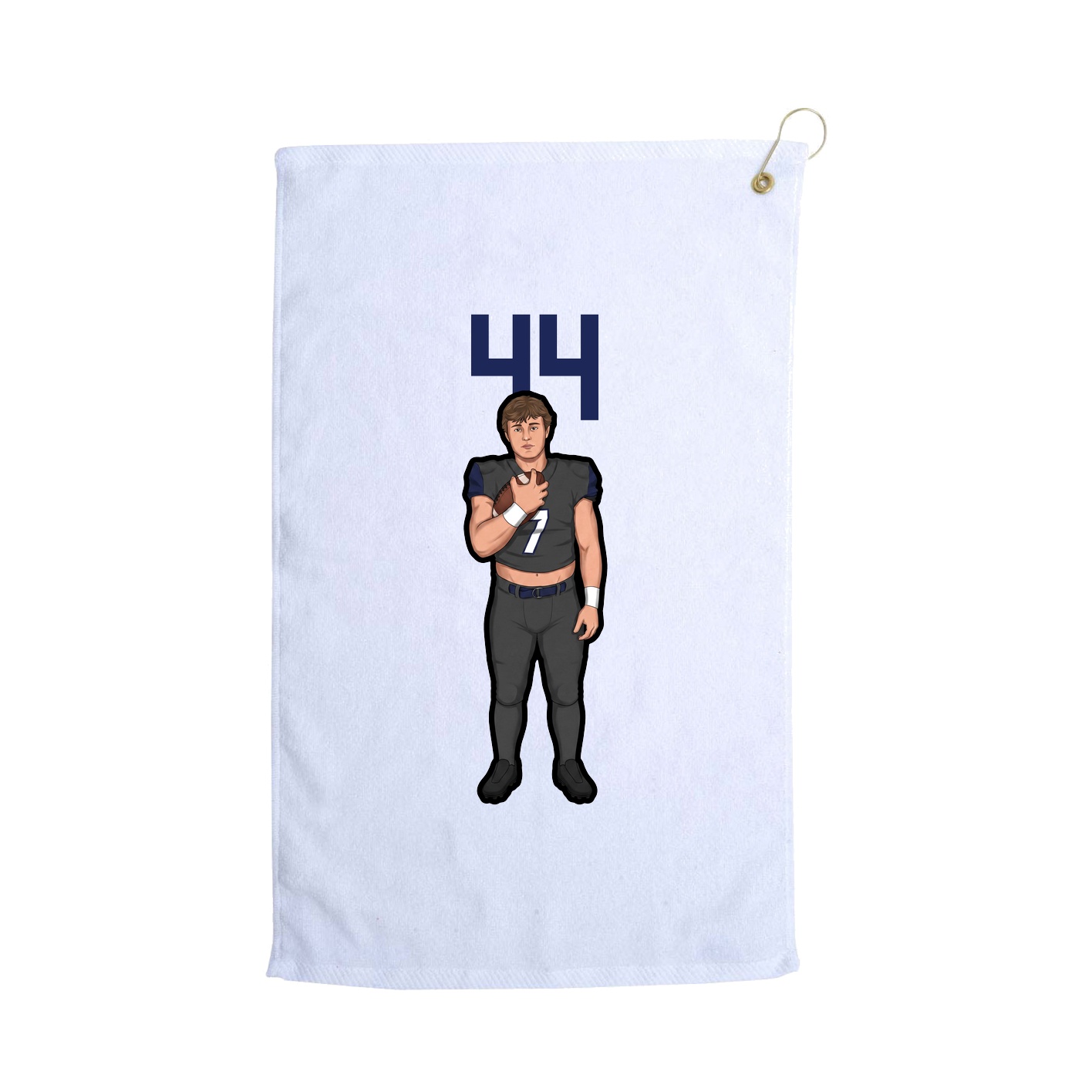Golf Towel — Number Top in White
