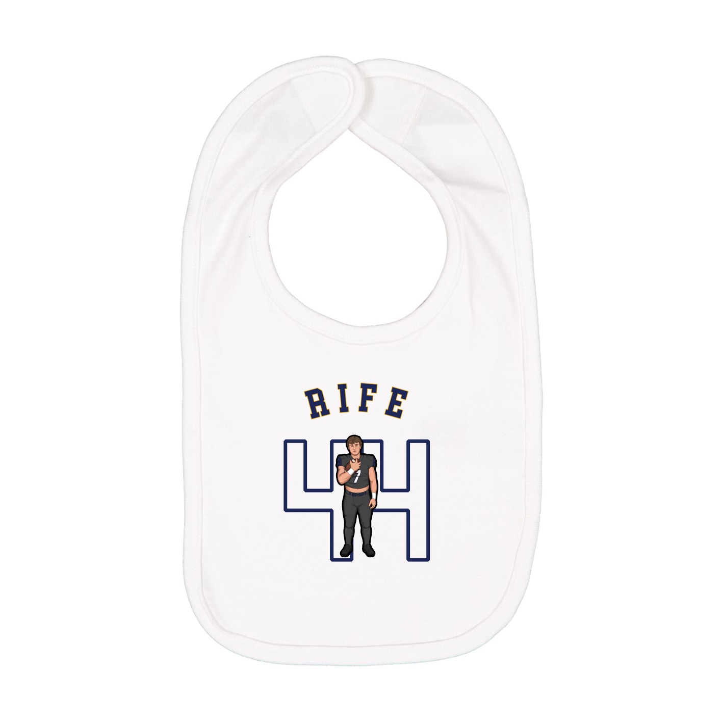 Infant Bib — Shirsey Arch in White