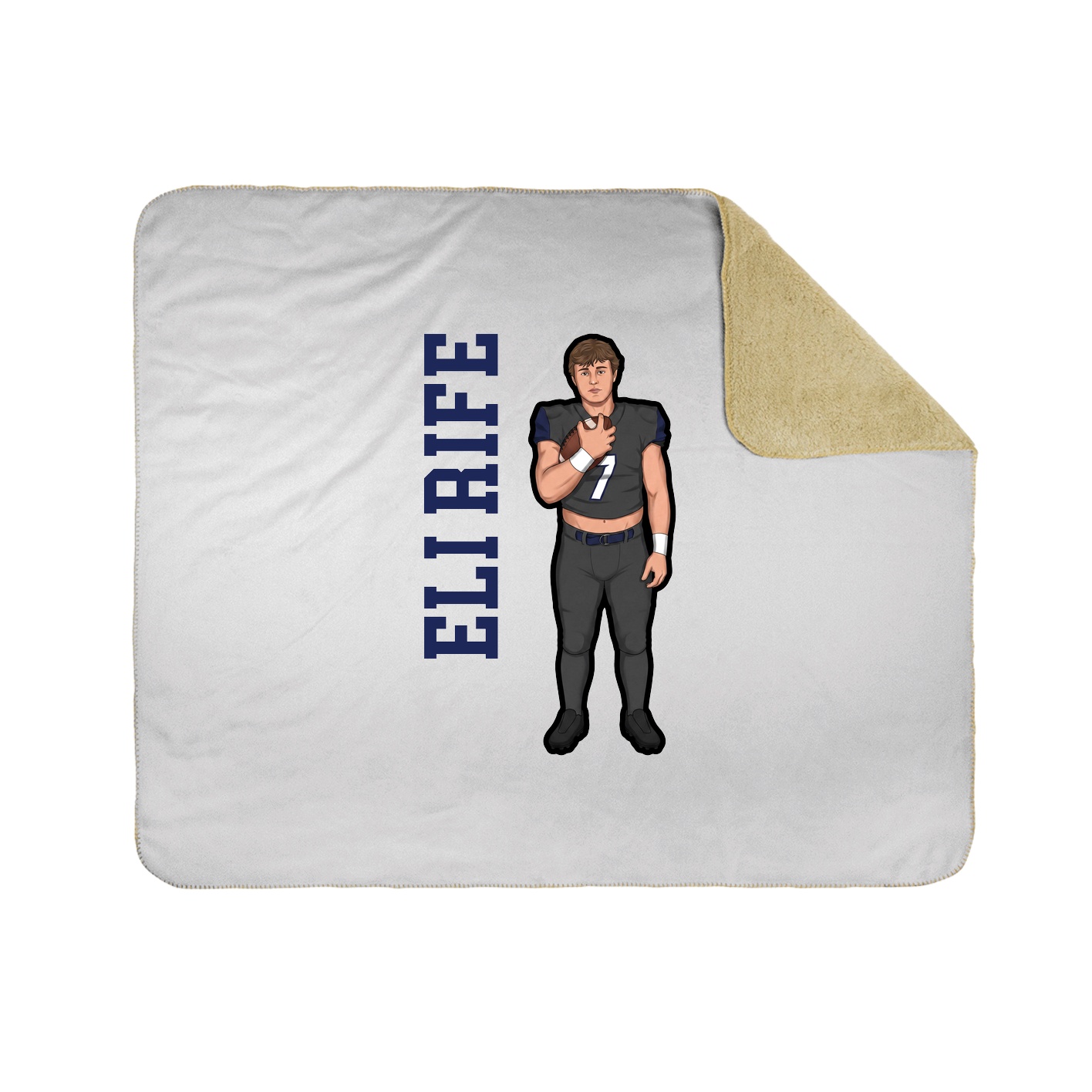 Throw Blanket — Name Vertical in White