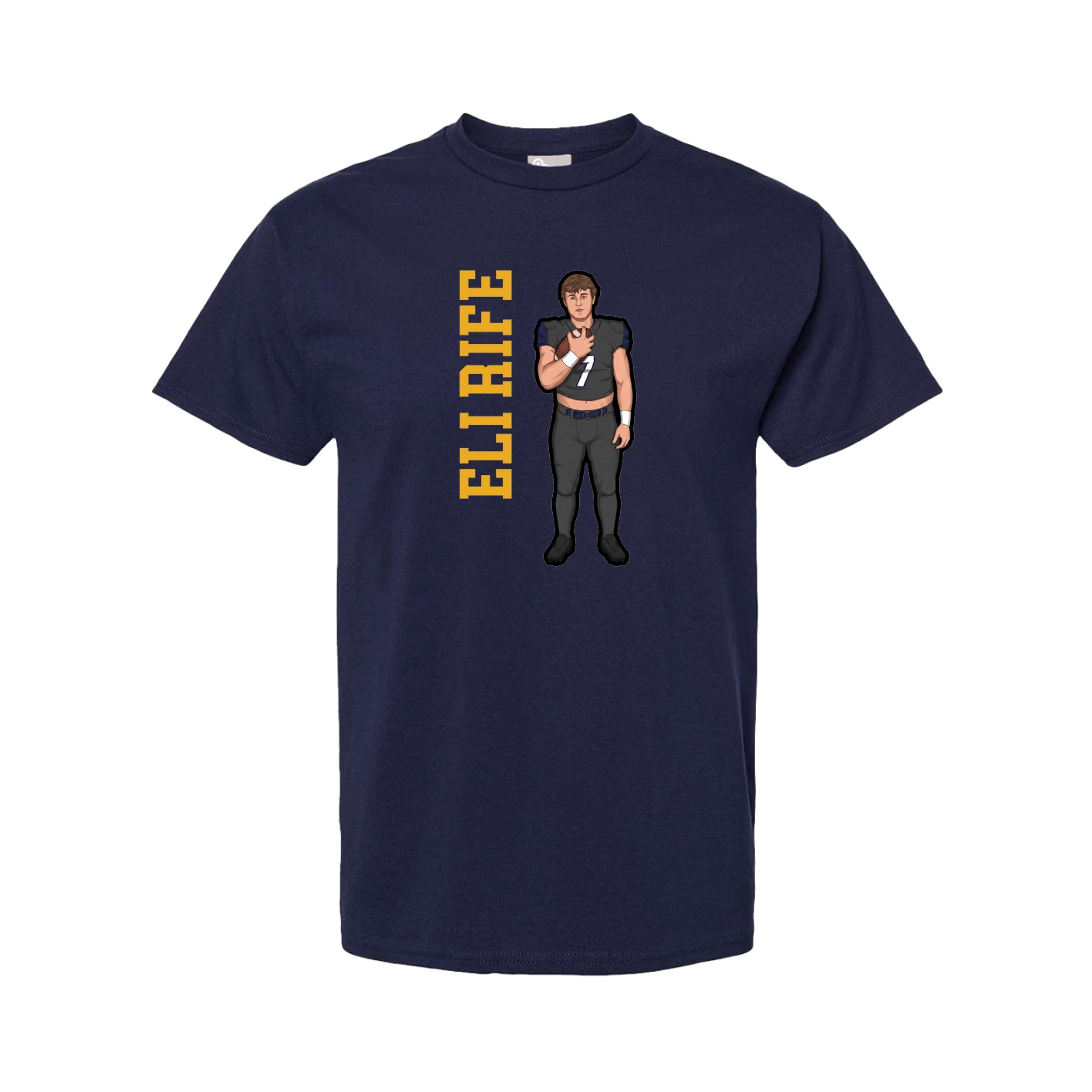 Tee — Name Vertical in Navy