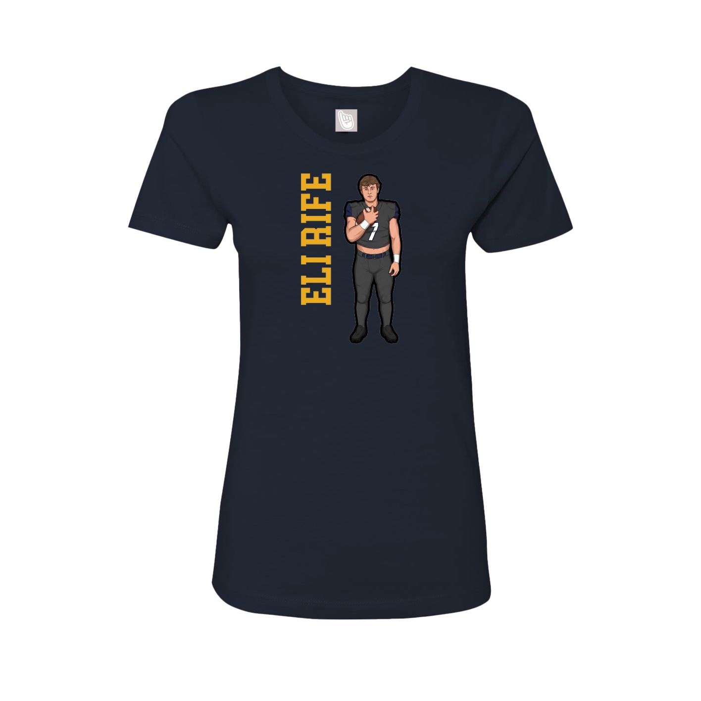 Womens Tee — Name Vertical in Navy