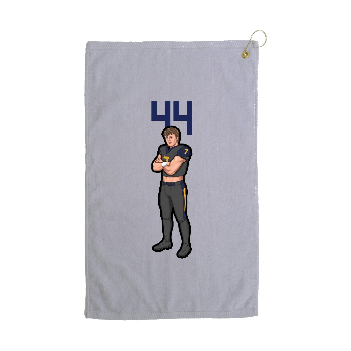 Golf Towel — Number Top in Grey