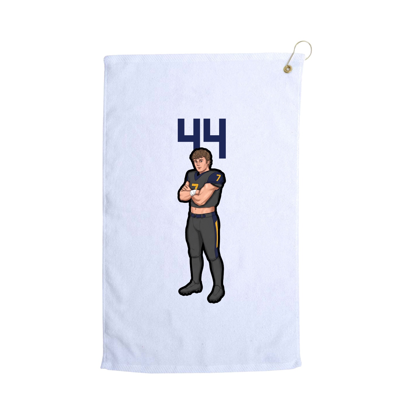 Golf Towel — Number Top in White