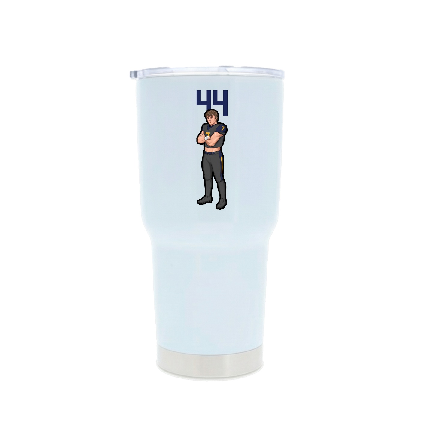 30oz Stainless Steel Tumbler — Number Top in White