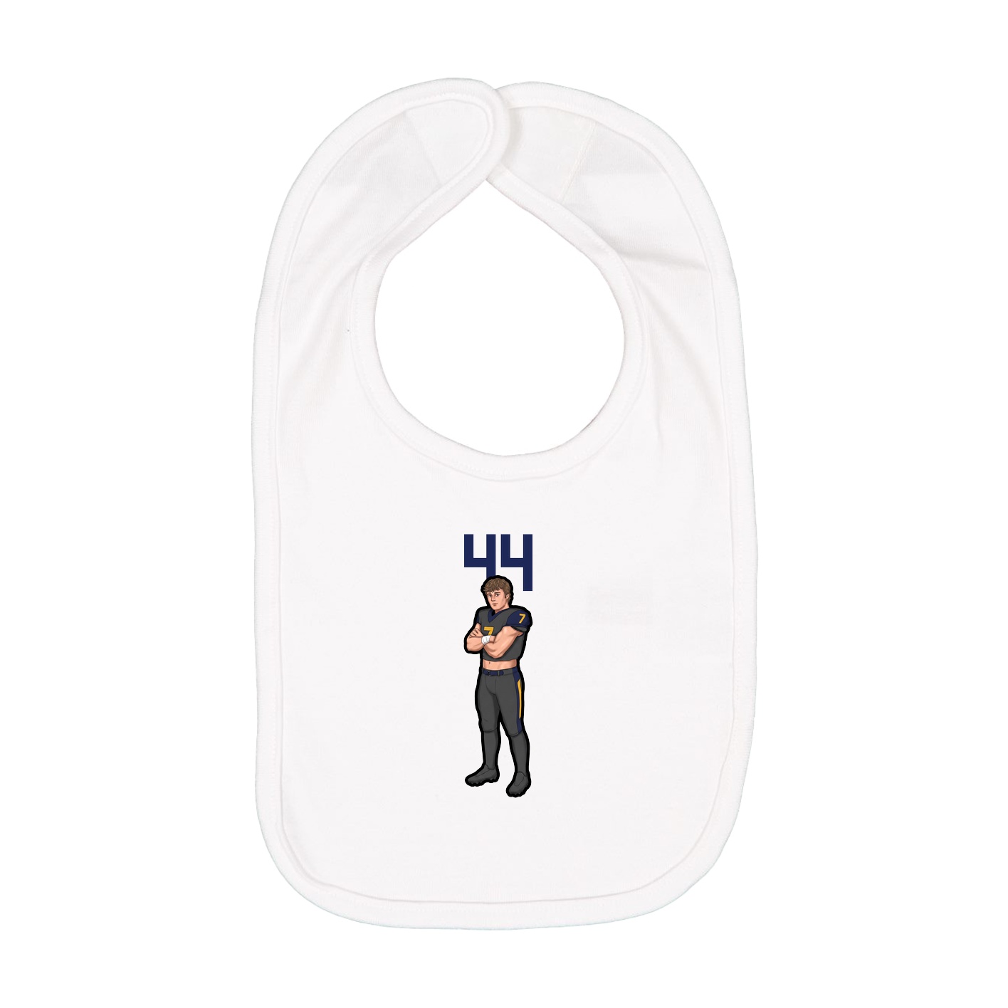 Infant Bib — Number Top in White