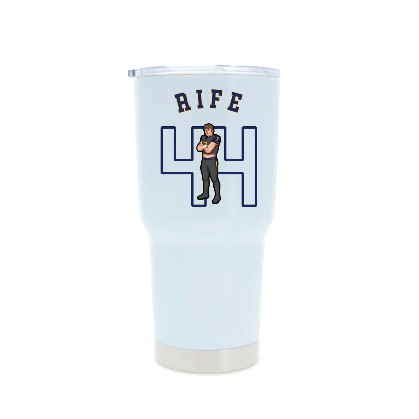 30oz Stainless Steel Tumbler — Shirsey Arch in White