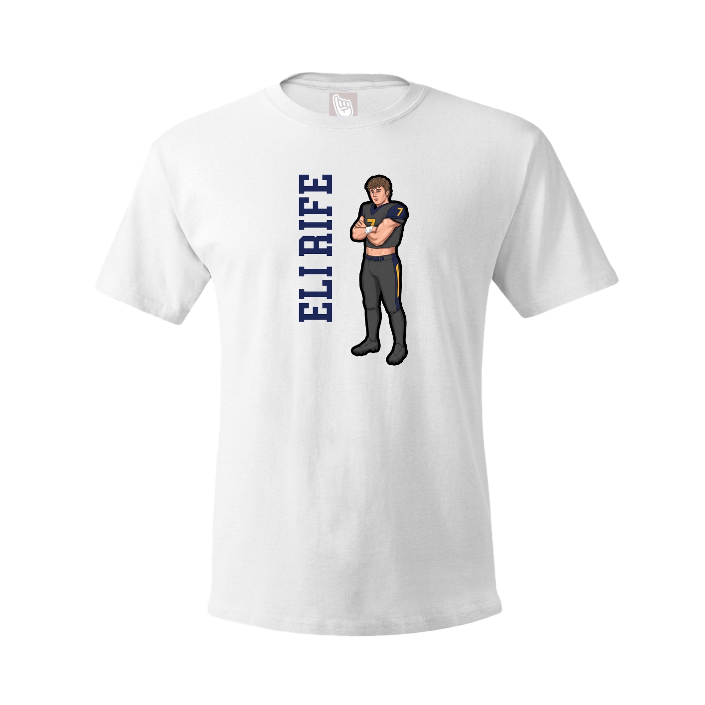 Tee — Name Vertical in White