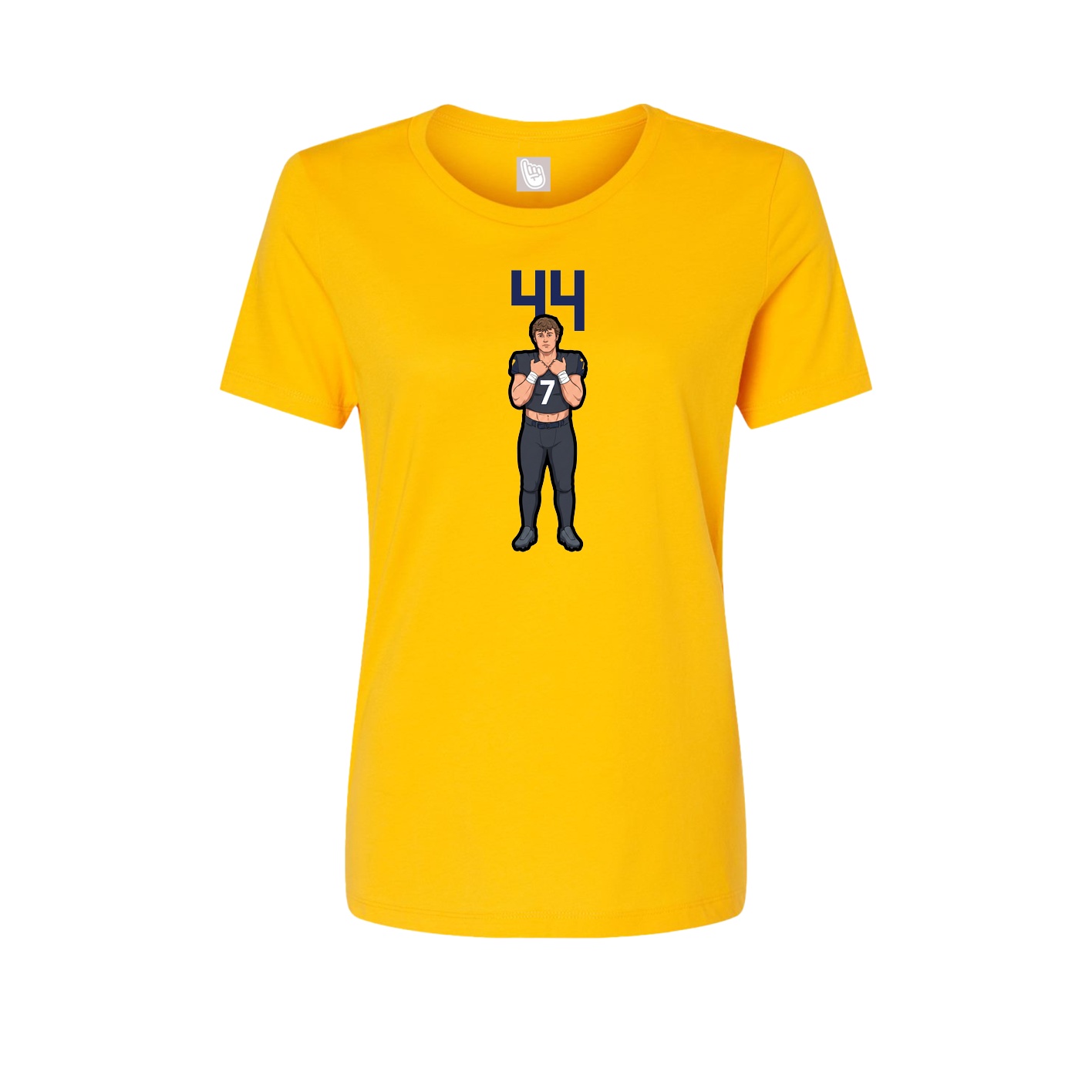 Womens Tee — Number Top in Gold