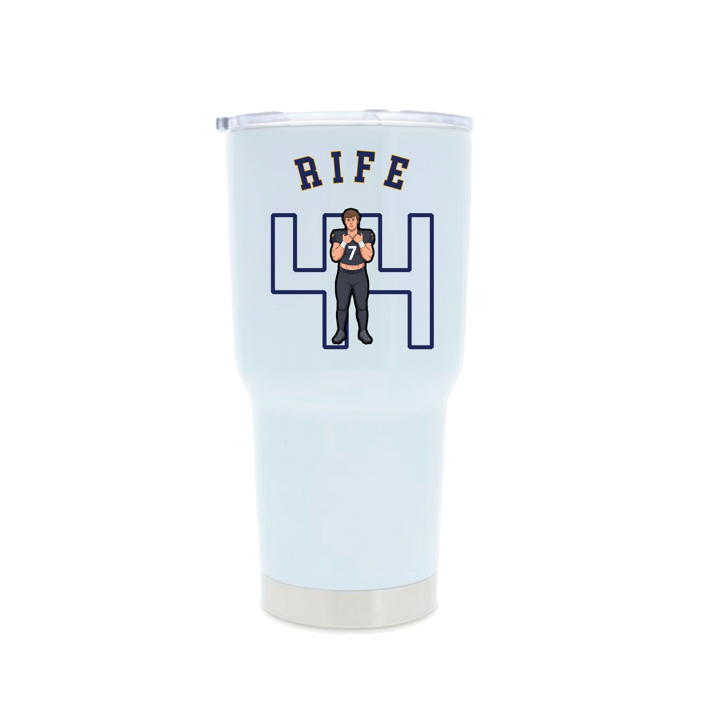 30oz Stainless Steel Tumbler — Shirsey Arch in White