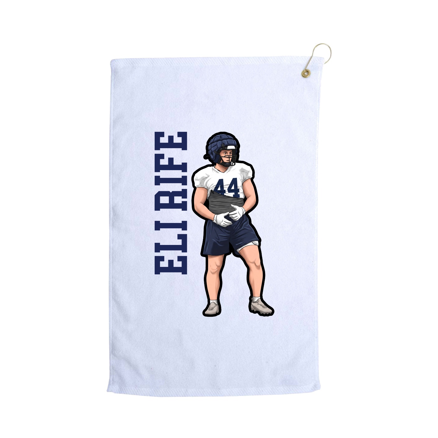 Golf Towel — Name Vertical in White