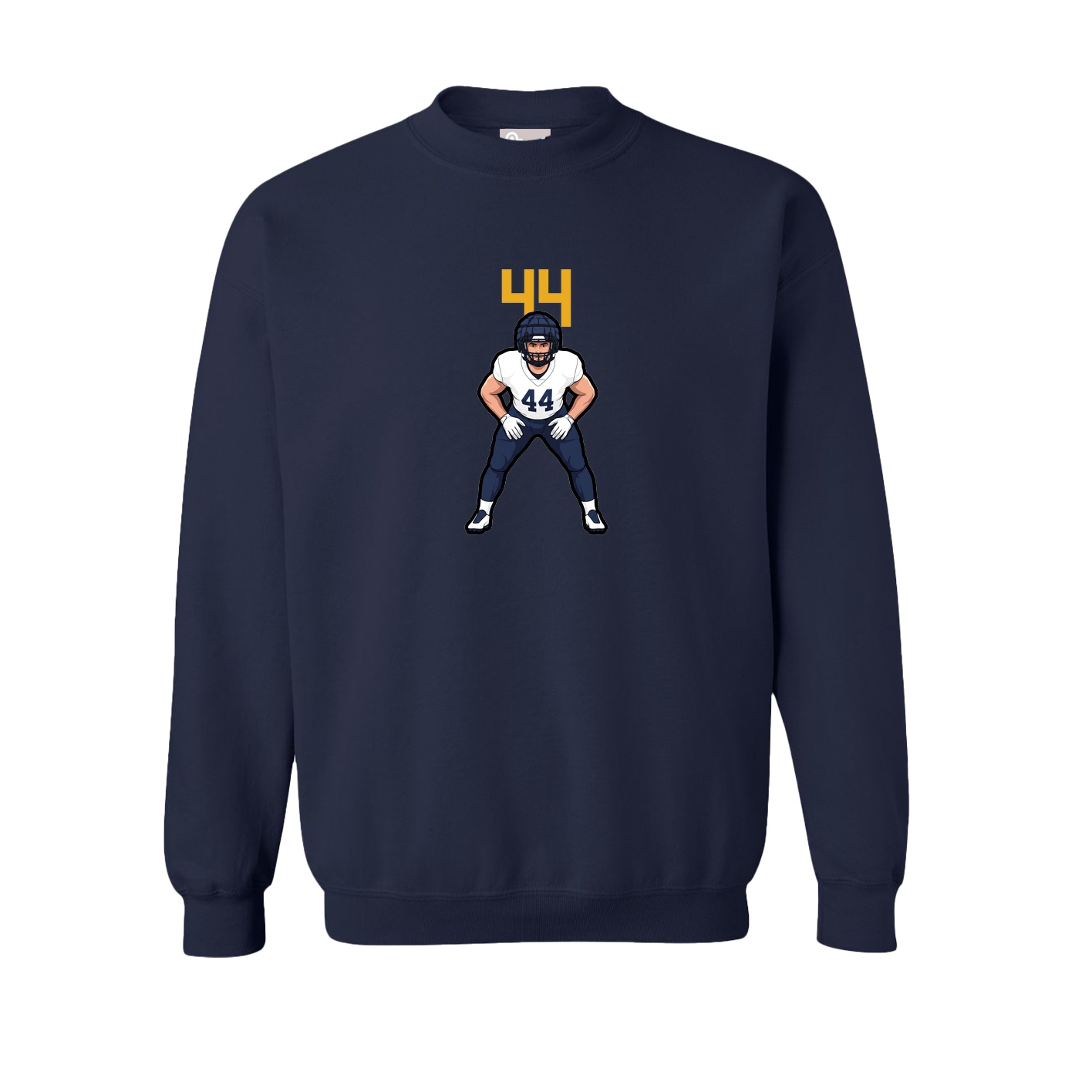 Fleece Crew — Number Top in Navy