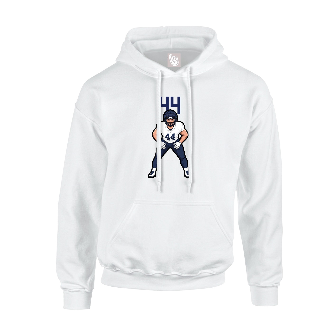 Youth Hoodie — Number Top in White