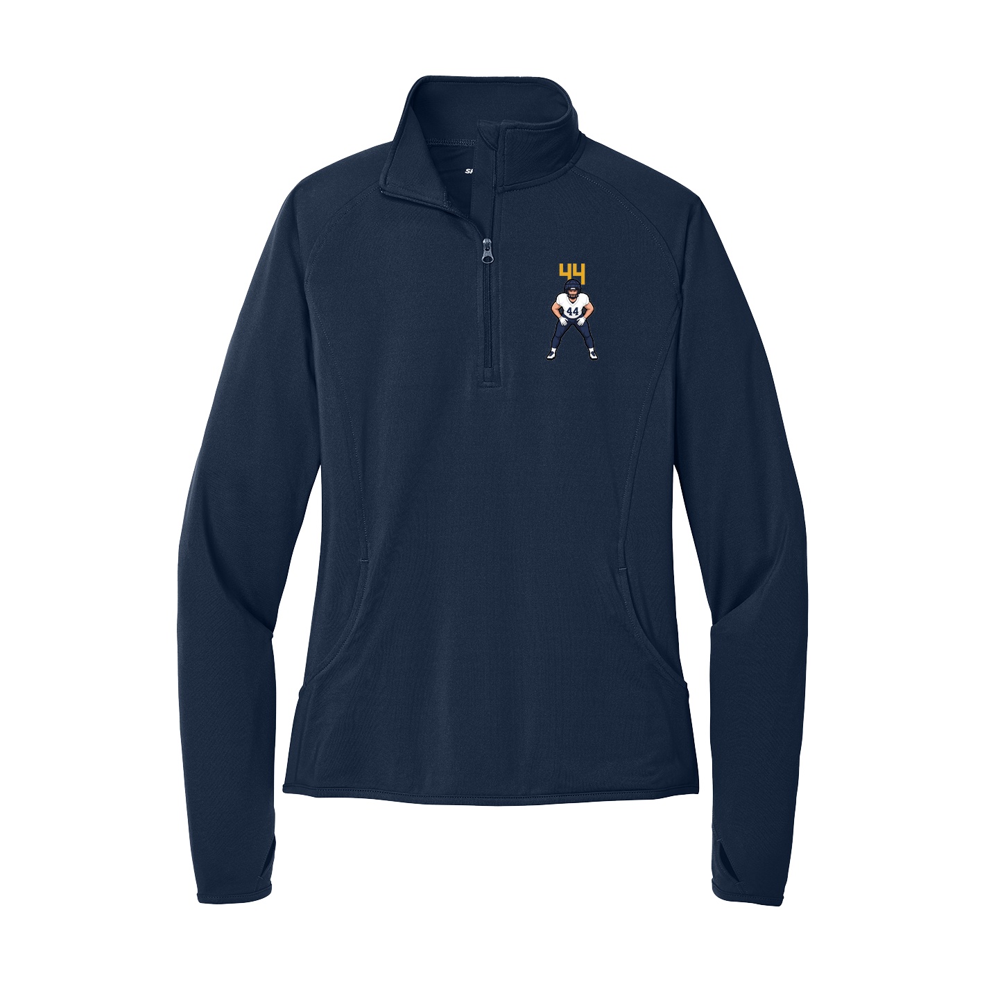 Women's Q-Zip Pullover — Number Top in Navy