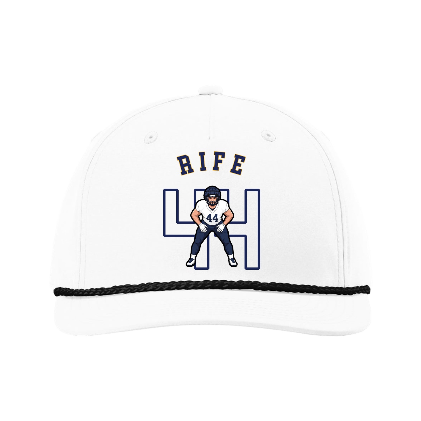 Five-Panel Classic Rope Cap — Shirsey Arch in White