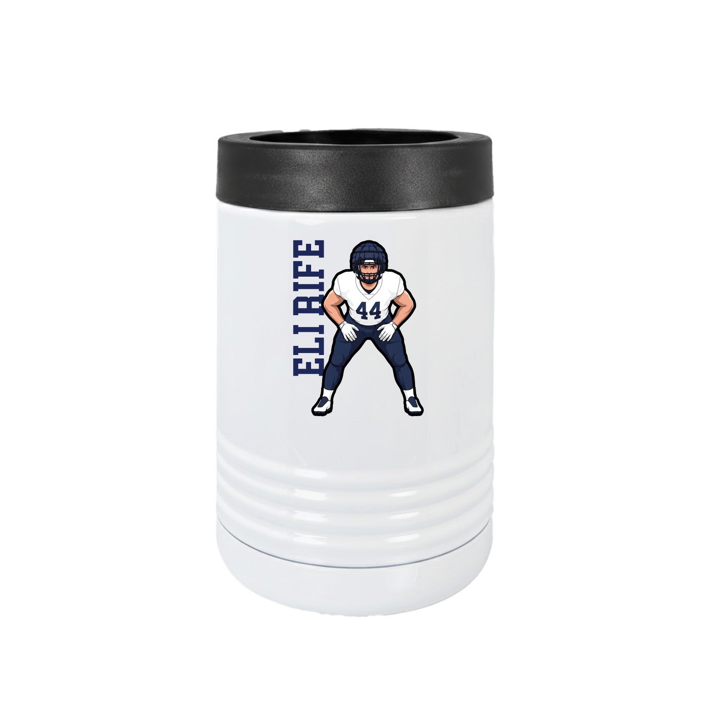 Beverage Holder — Name Vertical in White