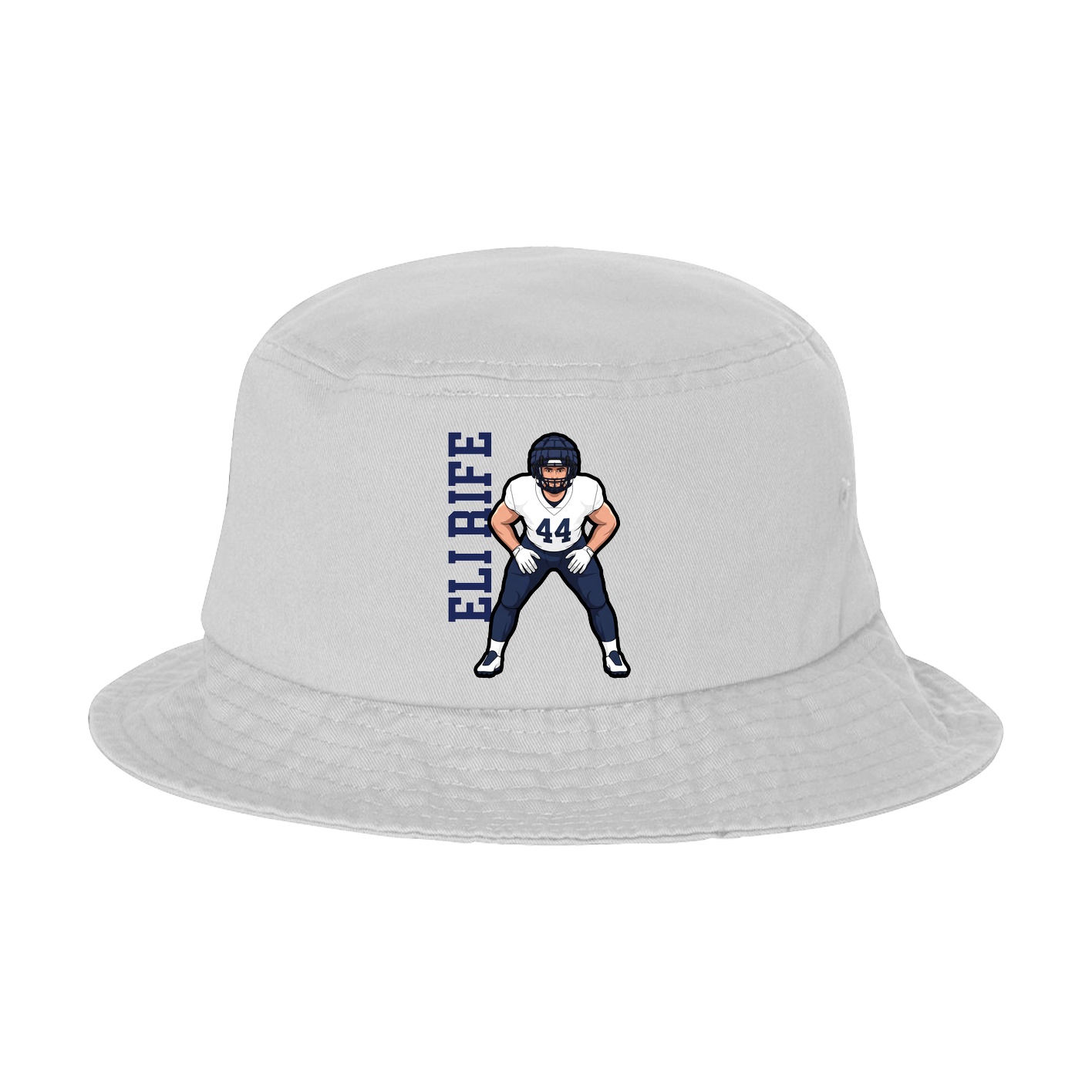 Bucket Cap — Name Vertical in White