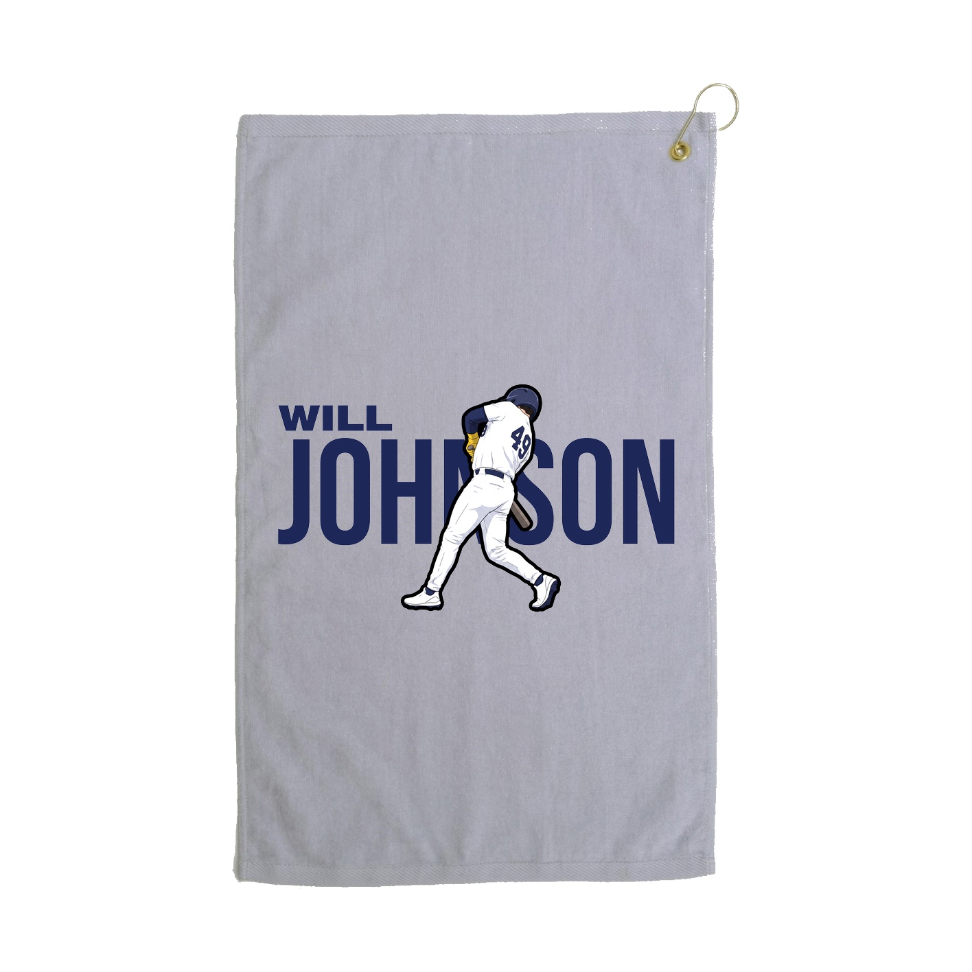 Golf Towel — Player Name in Grey