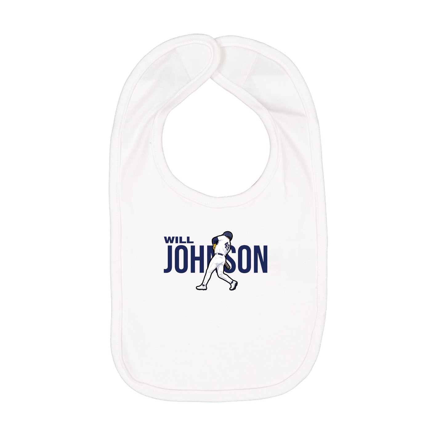 Infant Bib — Player Name in White