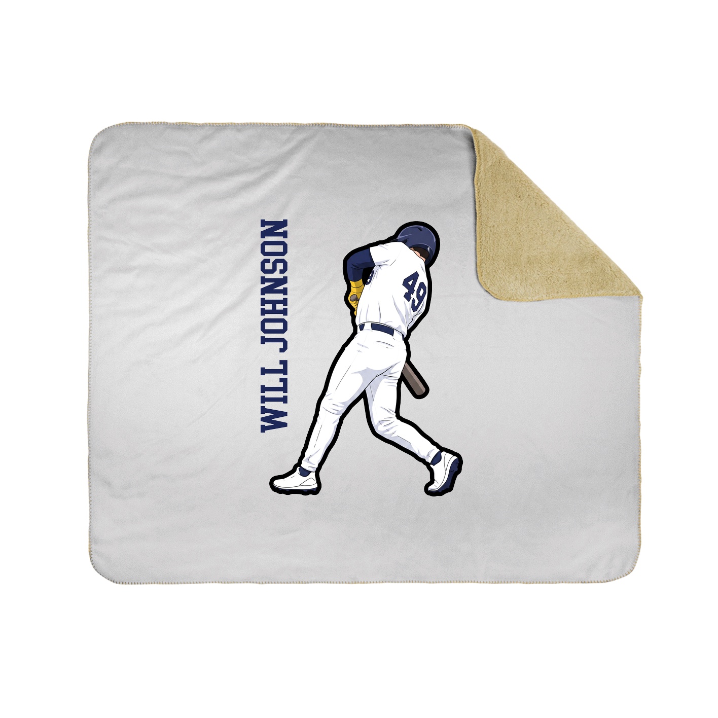 Throw Blanket — Name Vertical in White