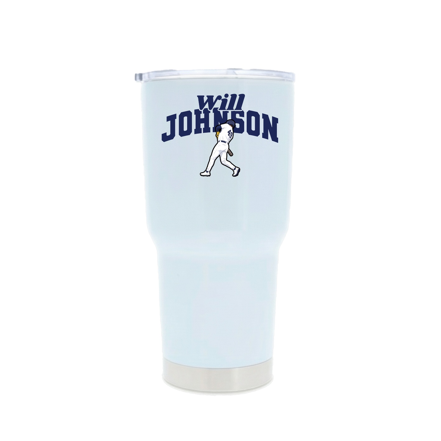 30oz Stainless Steel Tumbler — Signature Arch in White