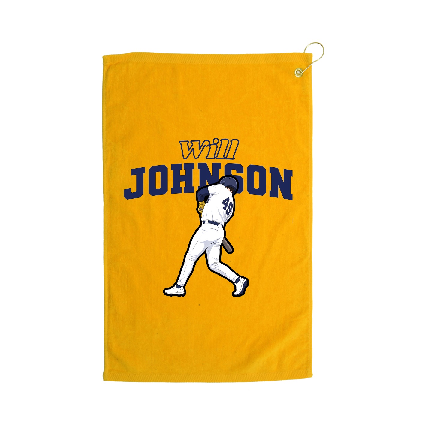 Golf Towel — Name Arch in Gold
